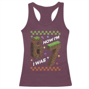 7th Birthday I Was 6 Now Im 7 Racerback Tank Top Unlocked 67 Boys Kids Youth TS14 Maroon Print Your Wear