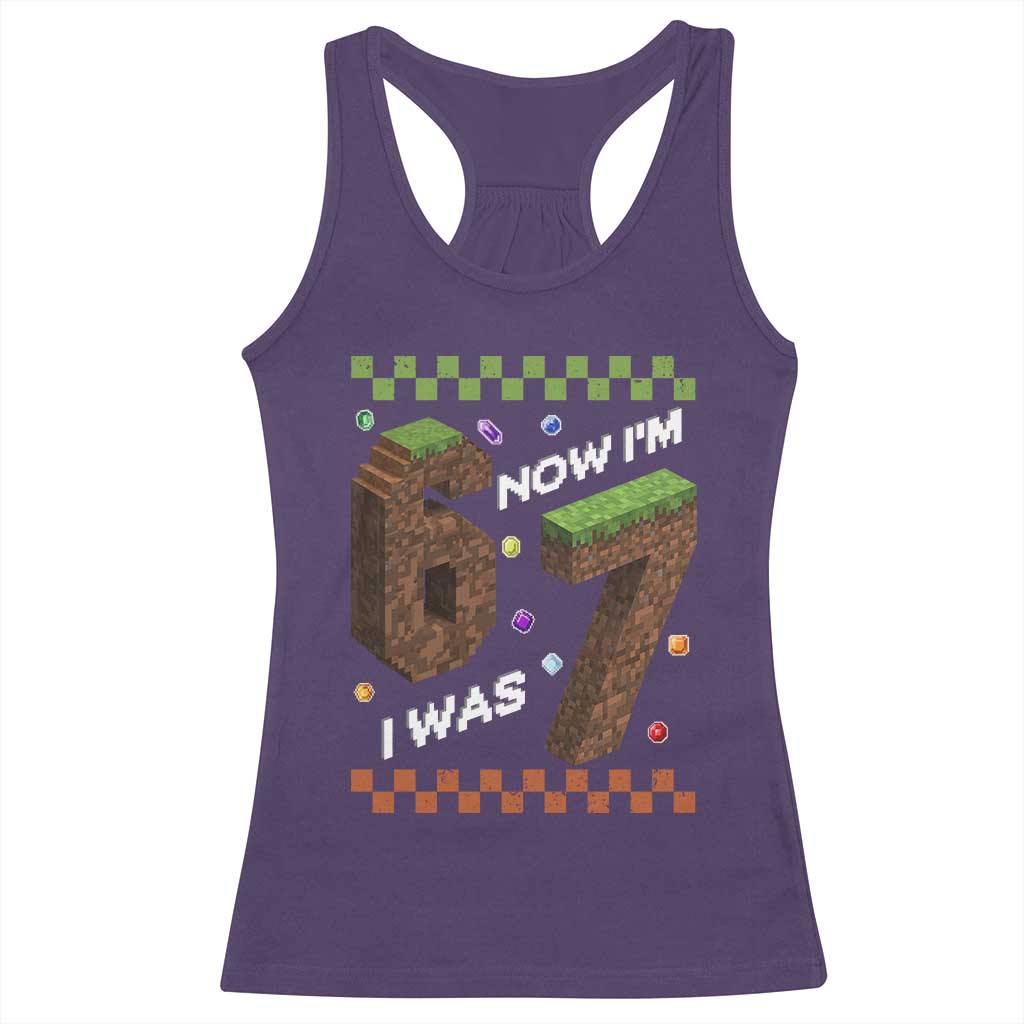 7th Birthday I Was 6 Now Im 7 Racerback Tank Top Unlocked 67 Boys Kids Youth TS14 Purple Print Your Wear
