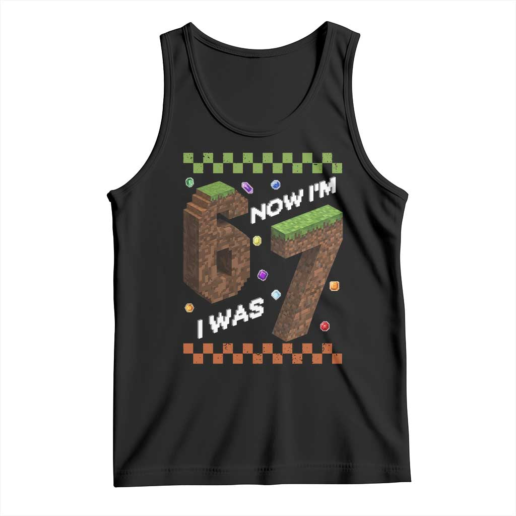 7th Birthday I Was 6 Now Im 7 Tank Top Unlocked 67 Boys Kids Youth TS14 Black Print Your Wear