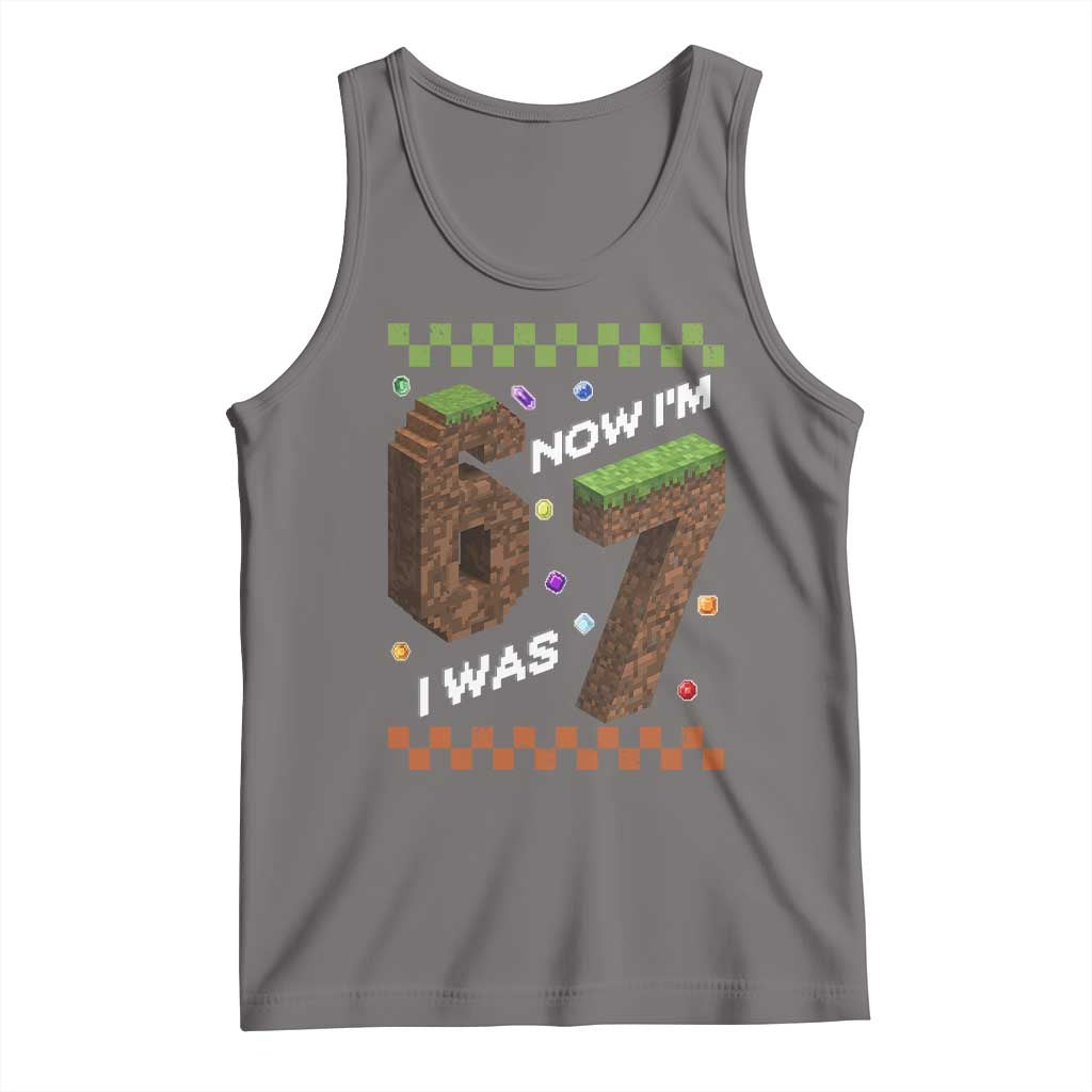 7th Birthday I Was 6 Now Im 7 Tank Top Unlocked 67 Boys Kids Youth TS14 Deep Heather Print Your Wear