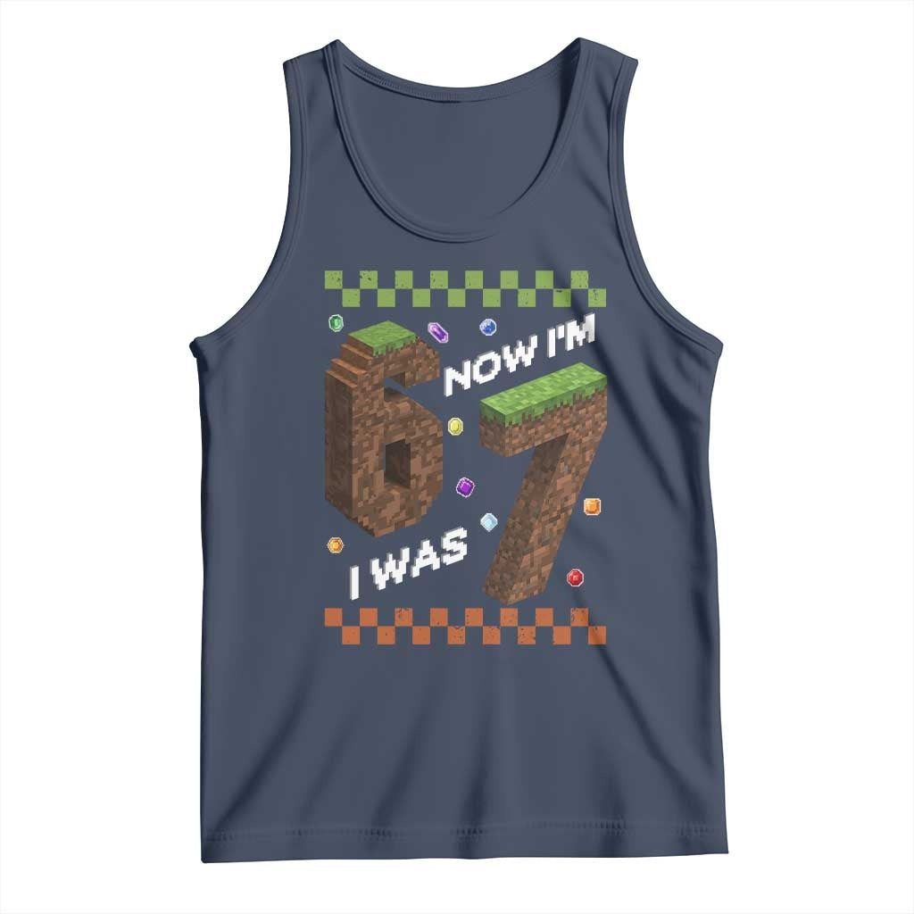 7th Birthday I Was 6 Now Im 7 Tank Top Unlocked 67 Boys Kids Youth TS14 Navy Print Your Wear