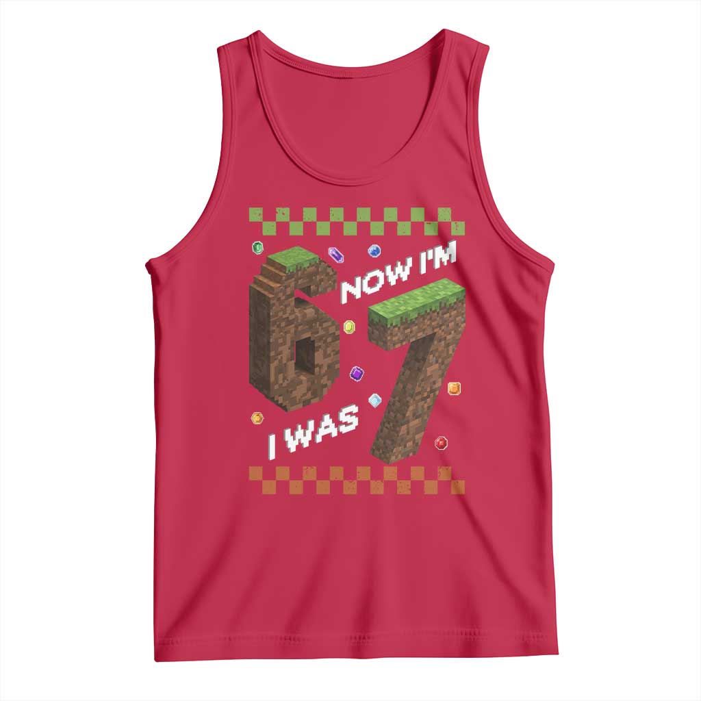 7th Birthday I Was 6 Now Im 7 Tank Top Unlocked 67 Boys Kids Youth TS14 Red Print Your Wear