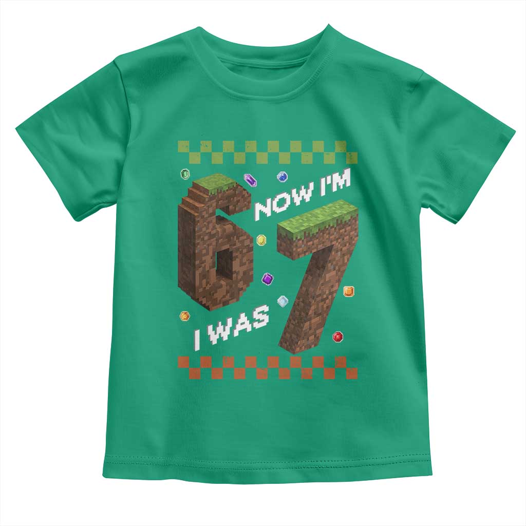 7th Birthday I Was 6 Now Im 7 Toddler T Shirt Unlocked 67 Boys Kids Youth TS14 Irish Green Print Your Wear