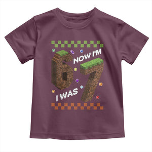 7th Birthday I Was 6 Now Im 7 Toddler T Shirt Unlocked 67 Boys Kids Youth TS14 Maroon Print Your Wear