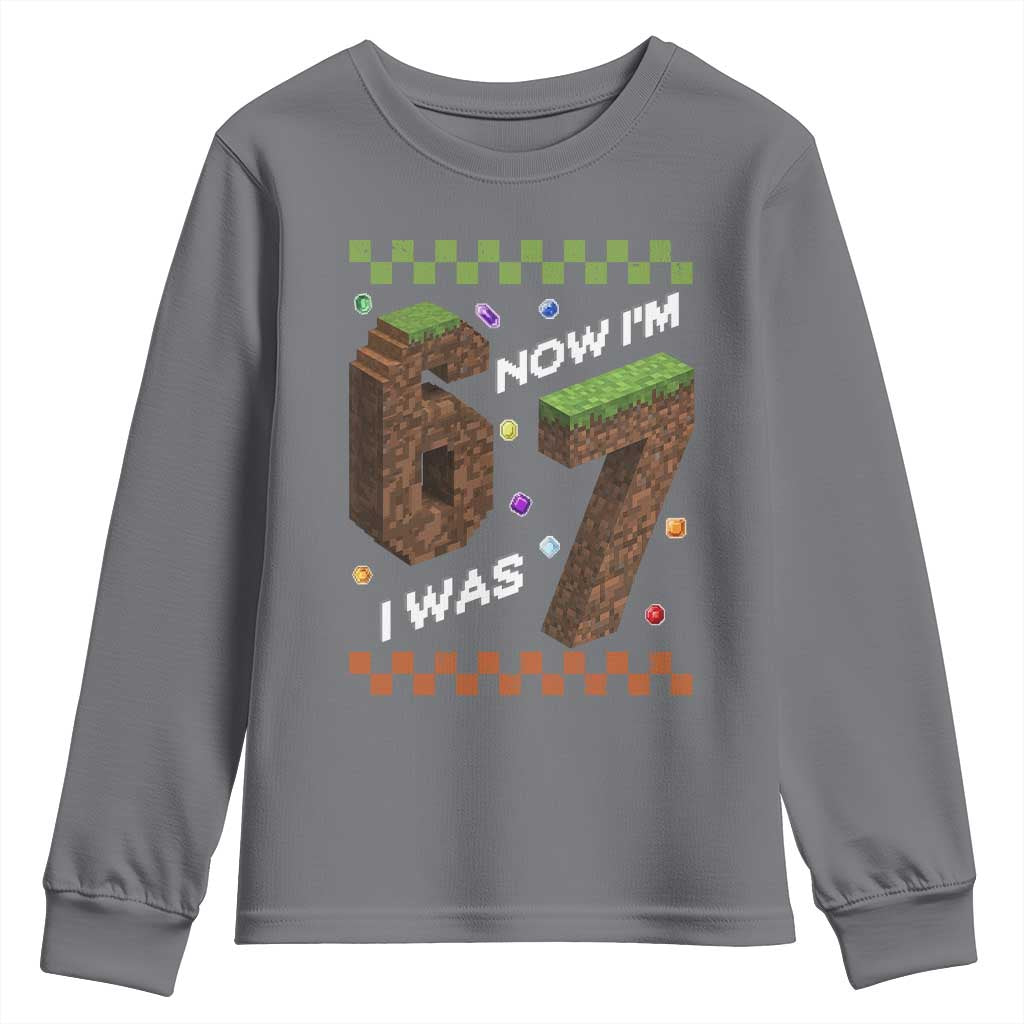 7th Birthday I Was 6 Now Im 7 Youth Sweatshirt Unlocked 67 Boys Kids Youth TS14 Charcoal Print Your Wear