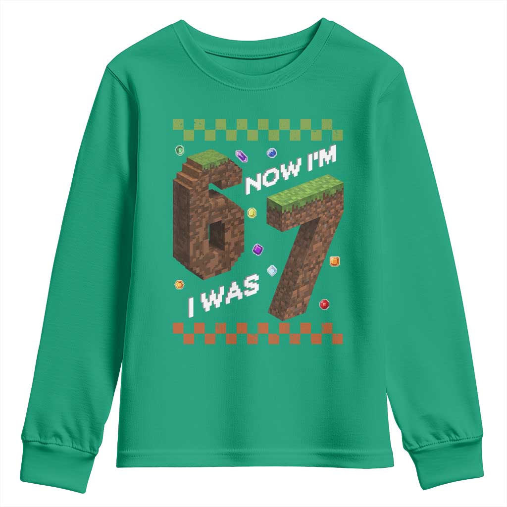 7th Birthday I Was 6 Now Im 7 Youth Sweatshirt Unlocked 67 Boys Kids Youth TS14 Irish Green Print Your Wear