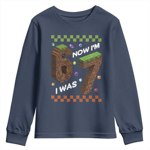 7th Birthday I Was 6 Now Im 7 Youth Sweatshirt Unlocked 67 Boys Kids Youth TS14 Navy Print Your Wear