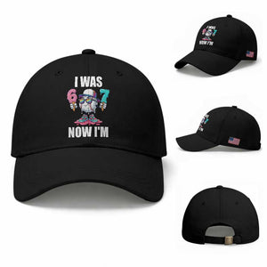 I Was 6 Now I'm 7 Baseball Cap Baseball Ice Cream Drip Number 67 Player