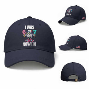 I Was 6 Now I'm 7 Baseball Cap Baseball Ice Cream Drip Number 67 Player