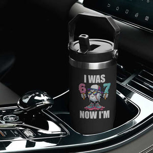 I Was 6 Now I'm 7 Flip Straw Tumbler Baseball Ice Cream Drip Number 67 Player TS14 Print Your Wear