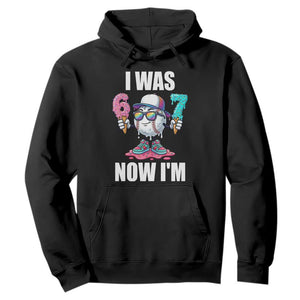 I Was 6 Now I'm 7 Hoodie Baseball Ice Cream Drip Number 67 Player TS14 Black Print Your Wear