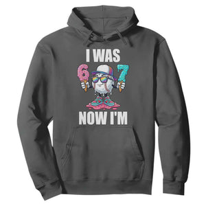 I Was 6 Now I'm 7 Hoodie Baseball Ice Cream Drip Number 67 Player TS14 Dark Heather Print Your Wear