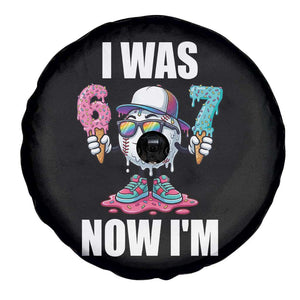 I Was 6 Now I'm 7 Spare Tire Cover Baseball Ice Cream Drip Number 67 Player TS14 Print Your Wear