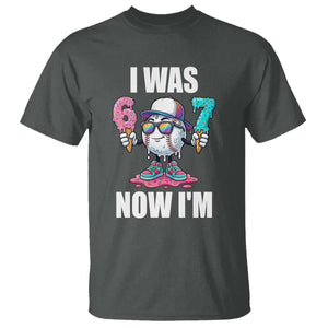 I Was 6 Now I'm 7 T Shirt Baseball Ice Cream Drip Number 67 Player TS14 Dark Heather Print Your Wear