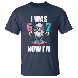I Was 6 Now I'm 7 T Shirt Baseball Ice Cream Drip Number 67 Player TS14 Navy Print Your Wear