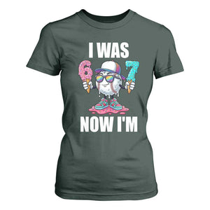 I Was 6 Now I'm 7 T Shirt For Women Baseball Ice Cream Drip Number 67 Player TS14 Dark Forest Green Print Your Wear
