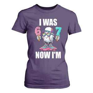 I Was 6 Now I'm 7 T Shirt For Women Baseball Ice Cream Drip Number 67 Player TS14 Purple Print Your Wear