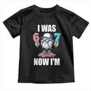 I Was 6 Now I'm 7 Toddler T Shirt Baseball Ice Cream Drip Number 67 Player