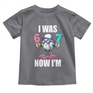 I Was 6 Now I'm 7 Toddler T Shirt Baseball Ice Cream Drip Number 67 Player