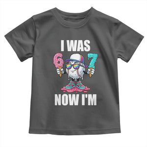 I Was 6 Now I'm 7 Toddler T Shirt Baseball Ice Cream Drip Number 67 Player