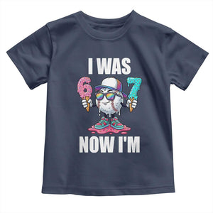 I Was 6 Now I'm 7 Toddler T Shirt Baseball Ice Cream Drip Number 67 Player