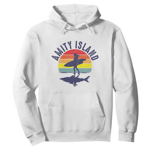 Amity Island Hoodie Retro Surfing Board Humor TS14 White Print Your Wear