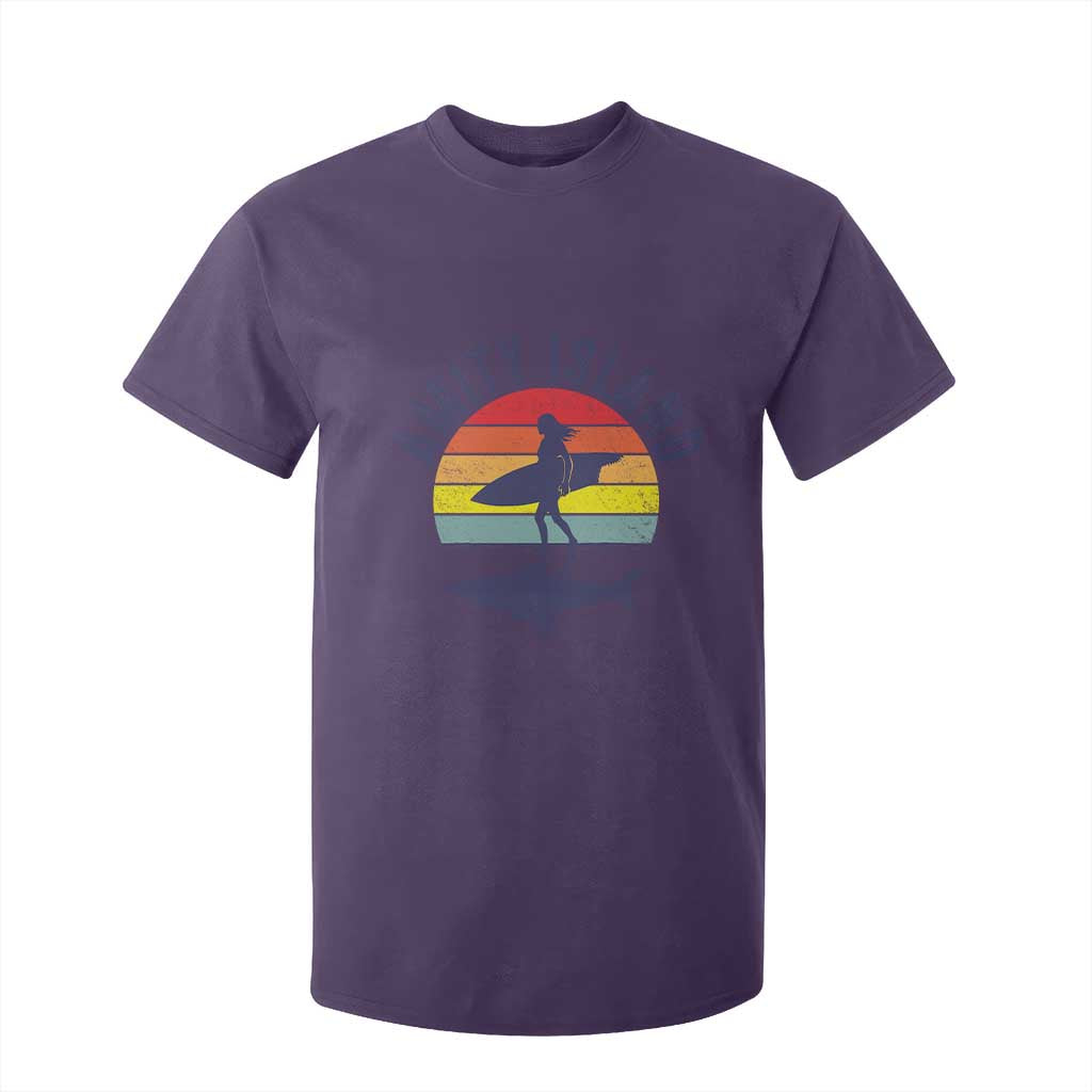 Amity Island T Shirt For Kid Retro Surfing Board Humor TS14 Purple Print Your Wear