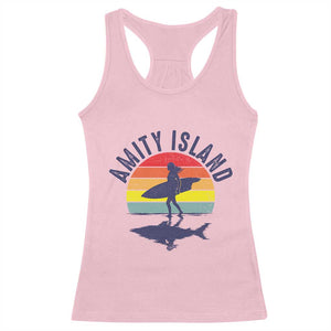 Amity Island Racerback Tank Top Retro Surfing Board Humor TS14 Light Pink Print Your Wear