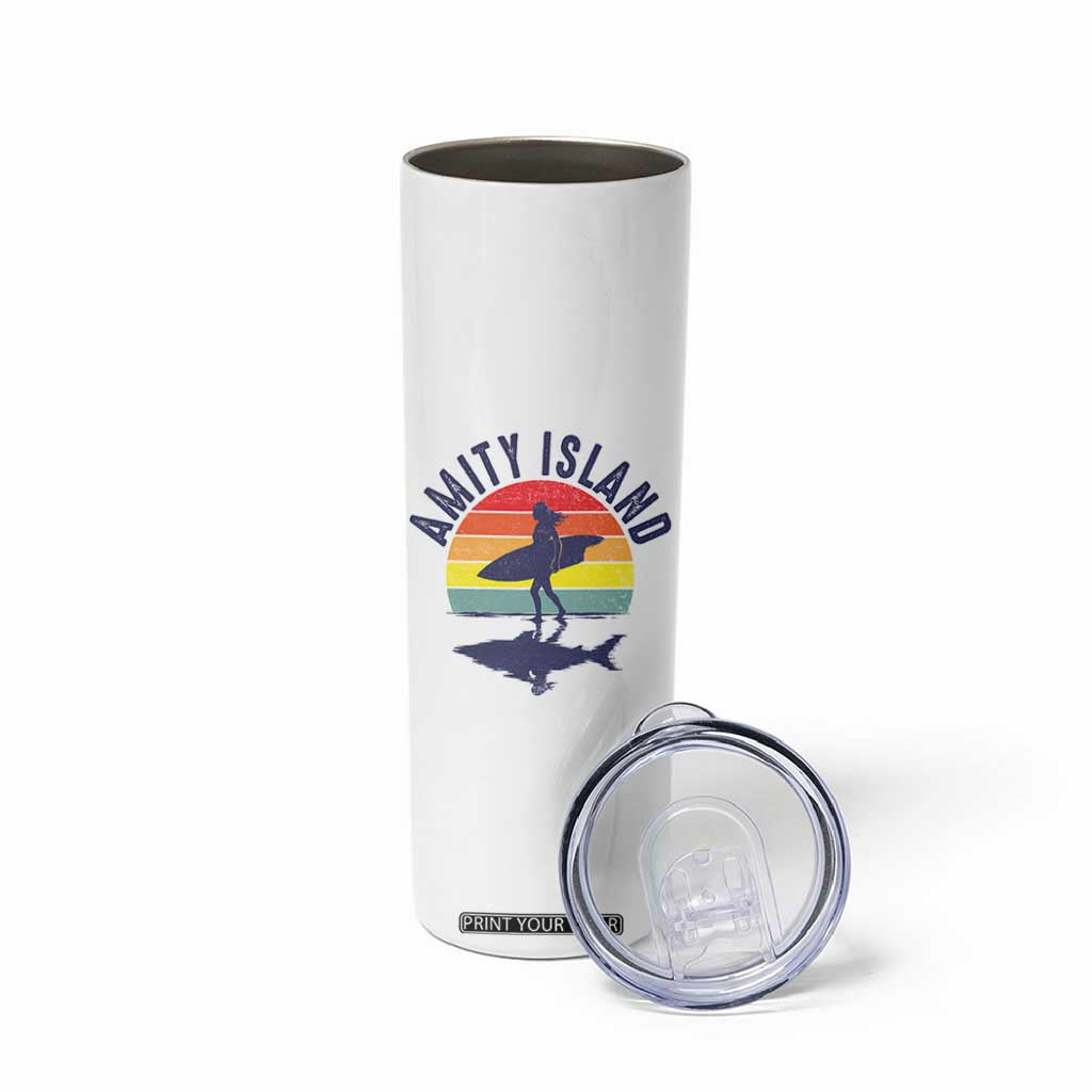 Amity Island Skinny Tumbler Retro Surfing Board Humor TS14 Print Your Wear