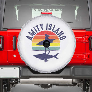 Amity Island Spare Tire Cover Retro Surfing Board Humor TS14 White Print Your Wear