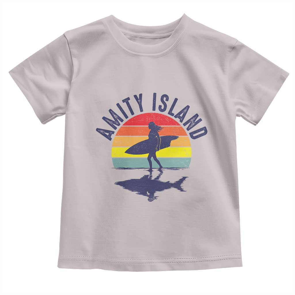 Amity Island Toddler T Shirt Retro Surfing Board Humor TS14 Ice Gray Print Your Wear