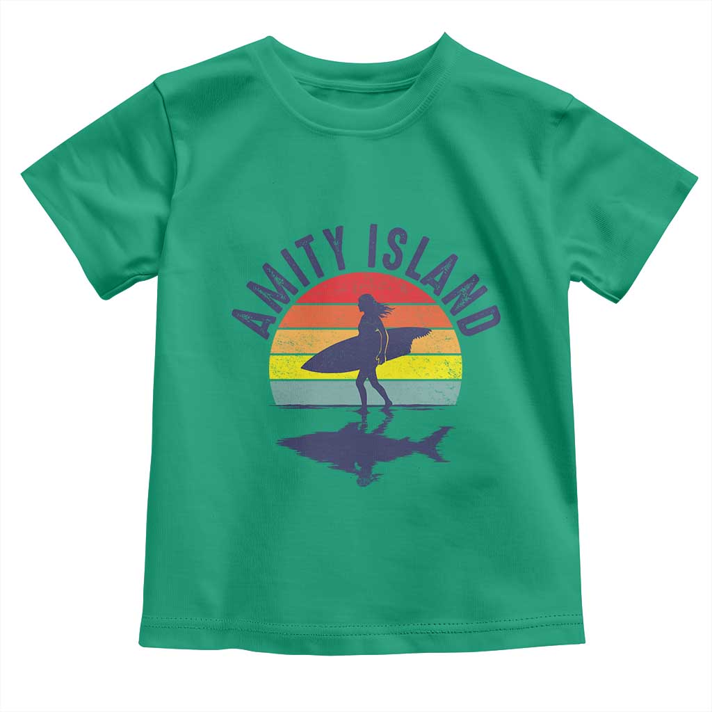 Amity Island Toddler T Shirt Retro Surfing Board Humor TS14 Irish Green Print Your Wear
