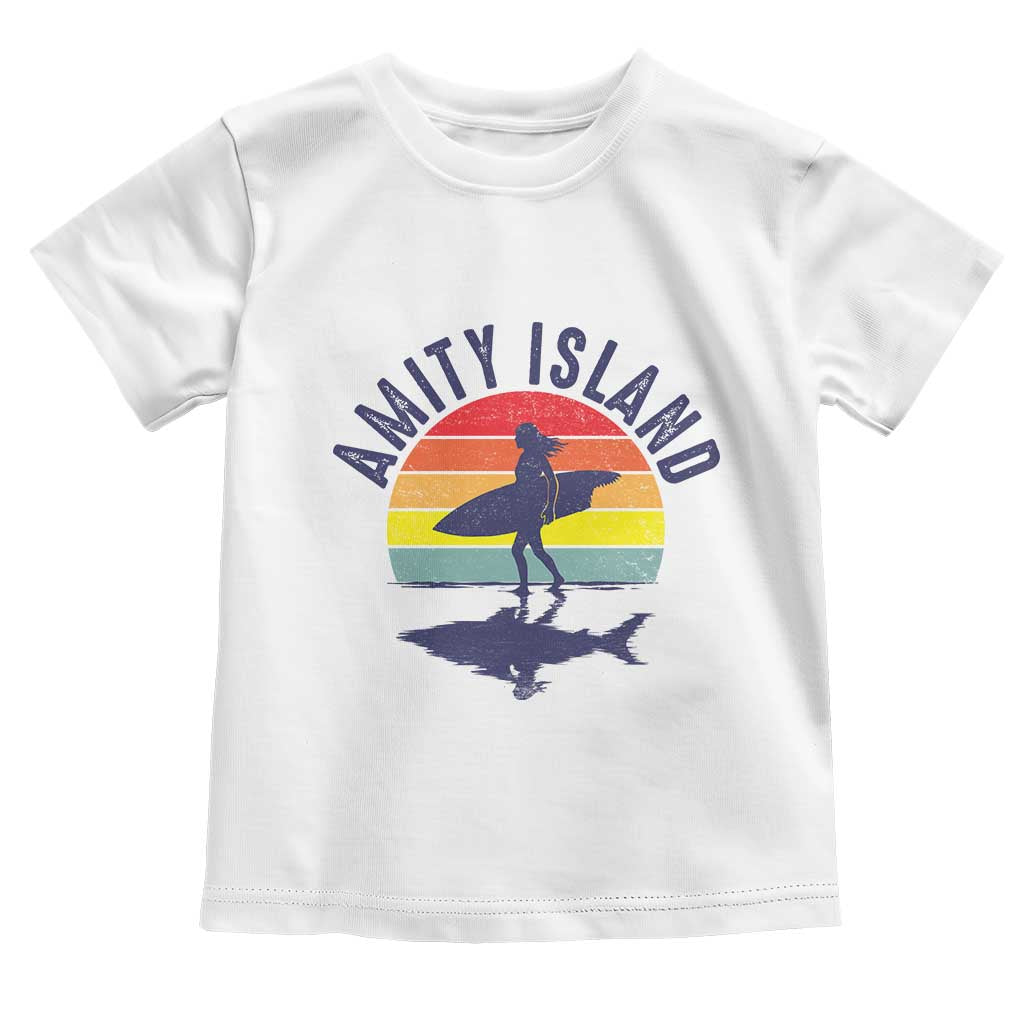 Amity Island Toddler T Shirt Retro Surfing Board Humor TS14 White Print Your Wear
