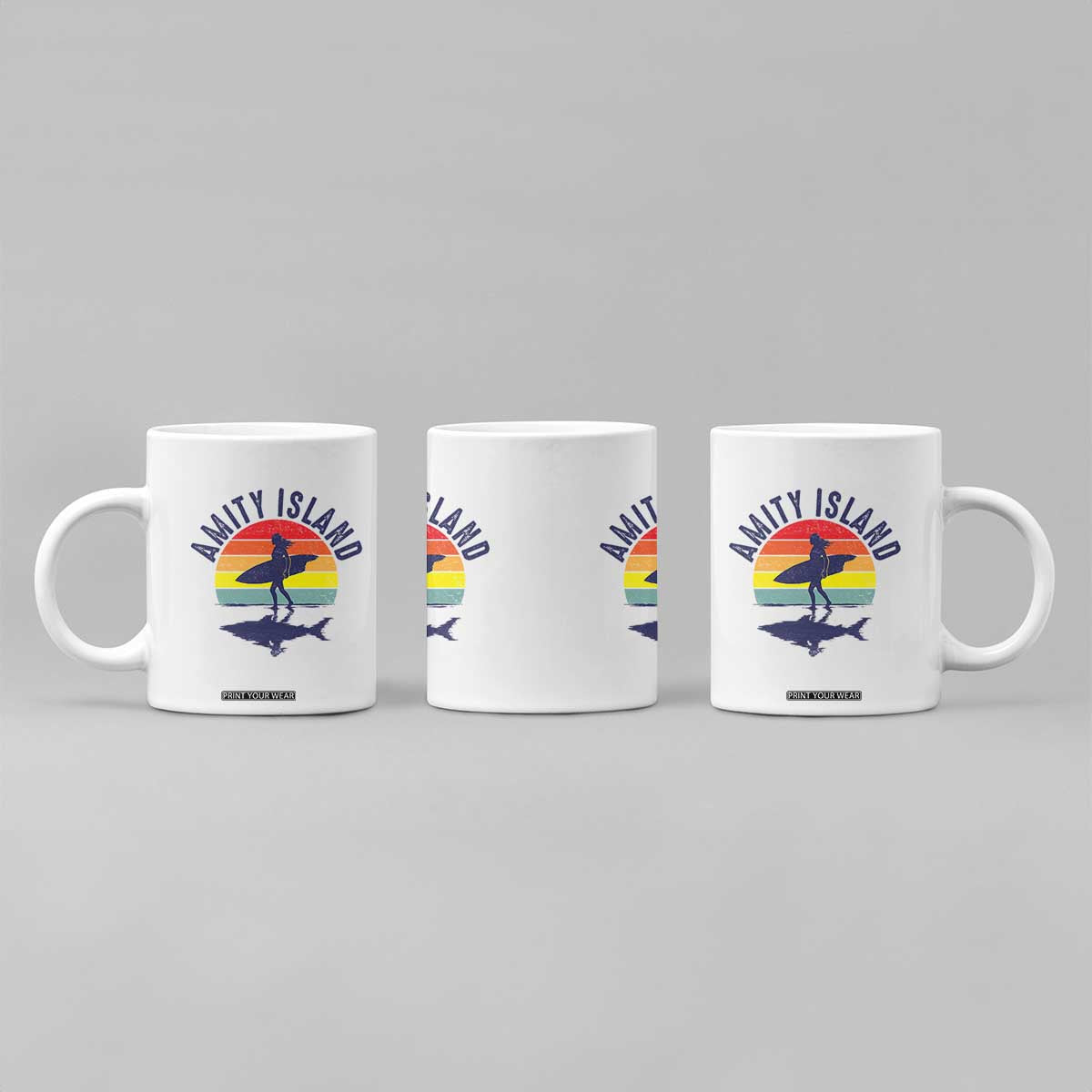 Amity Island Coffee Mug Retro Surfing Board Humor TS14 Print Your Wear
