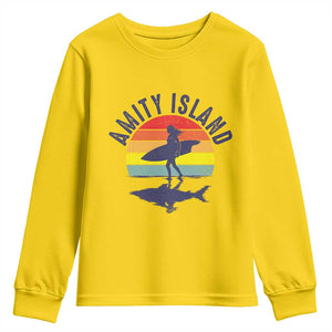 Amity Island Youth Sweatshirt Retro Surfing Board Humor TS14 Daisy Print Your Wear