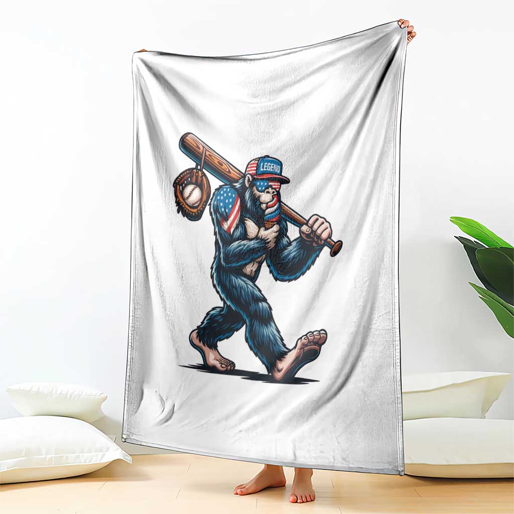 Funny Bigfoot Baseball Throw Blanket Sasquatch American Flag Ice Cream TS14 Print Your Wear