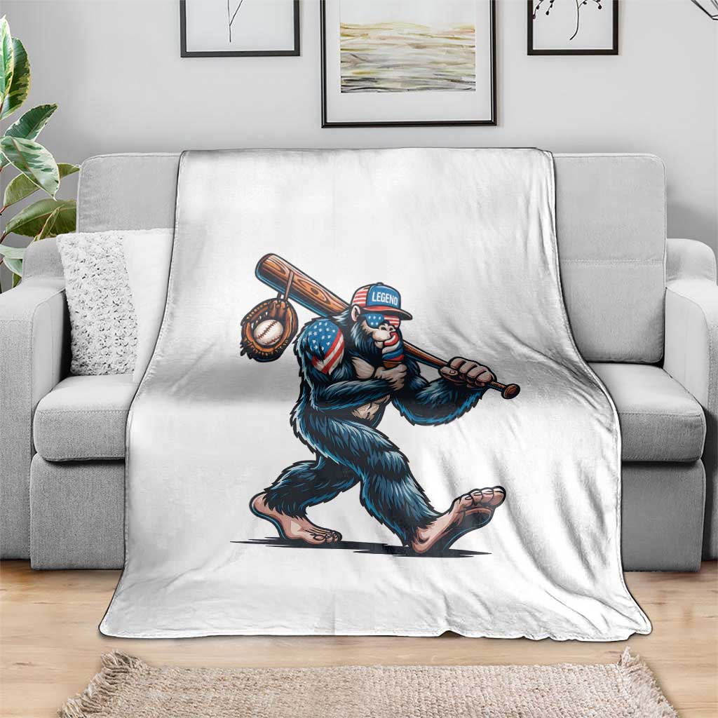 Funny Bigfoot Baseball Throw Blanket Sasquatch American Flag Ice Cream TS14 Print Your Wear
