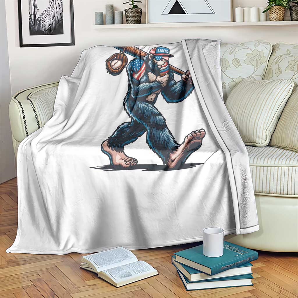 Funny Bigfoot Baseball Throw Blanket Sasquatch American Flag Ice Cream TS14 Print Your Wear
