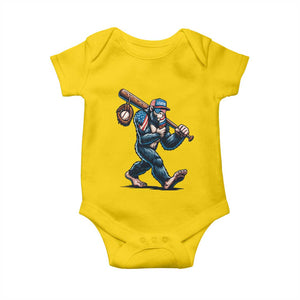 Funny Bigfoot Baseball Baby Onesie Sasquatch American Flag Ice Cream TS14 Daisy Print Your Wear