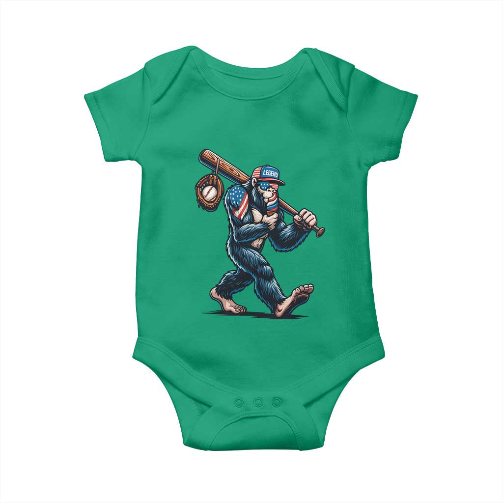 Funny Bigfoot Baseball Baby Onesie Sasquatch American Flag Ice Cream TS14 Irish Green Print Your Wear