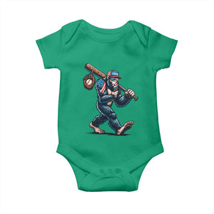 Funny Bigfoot Baseball Baby Onesie Sasquatch American Flag Ice Cream TS14 Irish Green Print Your Wear
