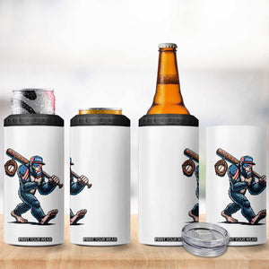 Funny Bigfoot Baseball 4 in 1 Can Cooler Tumbler Sasquatch American Flag Ice Cream TS14 Print Your Wear