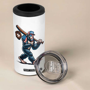 Funny Bigfoot Baseball 4 in 1 Can Cooler Tumbler Sasquatch American Flag Ice Cream TS14 Print Your Wear