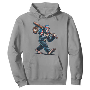 Funny Bigfoot Baseball Hoodie Sasquatch American Flag Ice Cream TS14 Sport Gray Print Your Wear