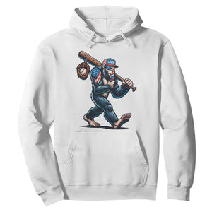 Funny Bigfoot Baseball Hoodie Sasquatch American Flag Ice Cream TS14 White Print Your Wear