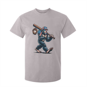 Funny Bigfoot Baseball T Shirt For Kid Sasquatch American Flag Ice Cream TS14 Ice Gray Print Your Wear