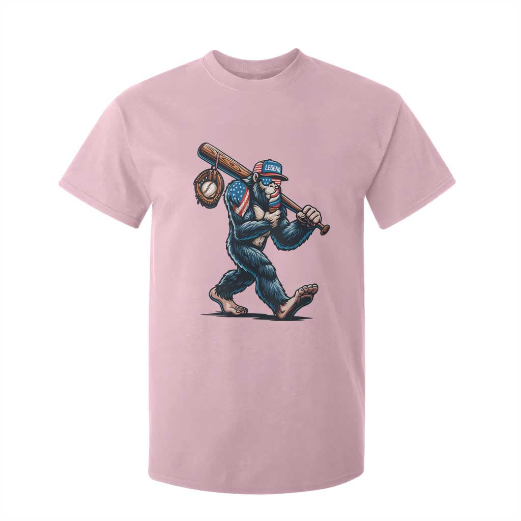 Funny Bigfoot Baseball T Shirt For Kid Sasquatch American Flag Ice Cream TS14 Light Pink Print Your Wear