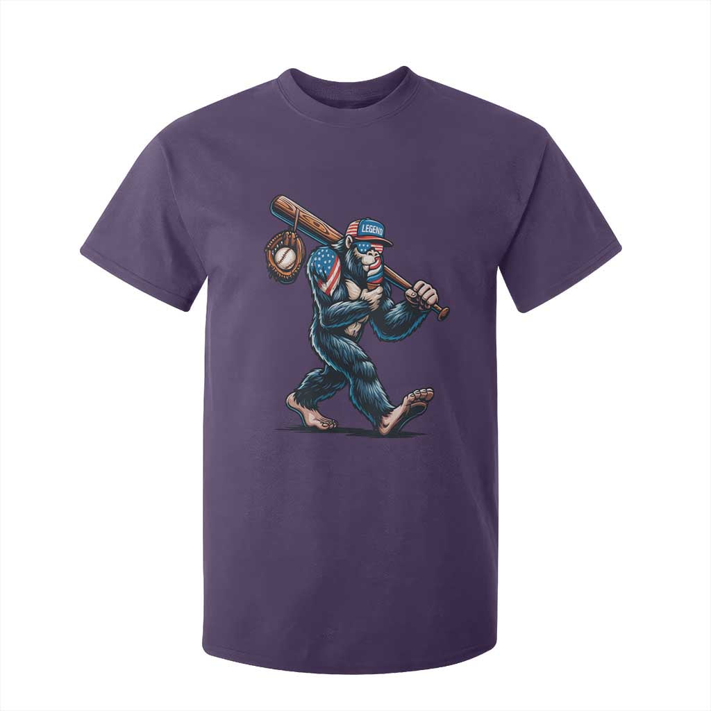 Funny Bigfoot Baseball T Shirt For Kid Sasquatch American Flag Ice Cream TS14 Purple Print Your Wear