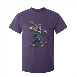 Funny Bigfoot Baseball T Shirt For Kid Sasquatch American Flag Ice Cream TS14 Purple Print Your Wear