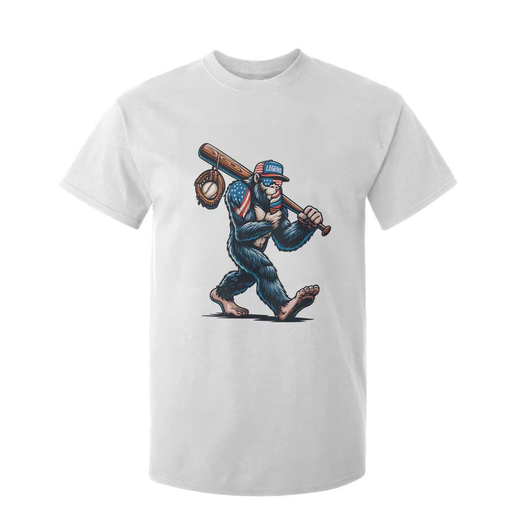 Funny Bigfoot Baseball T Shirt For Kid Sasquatch American Flag Ice Cream TS14 White Print Your Wear